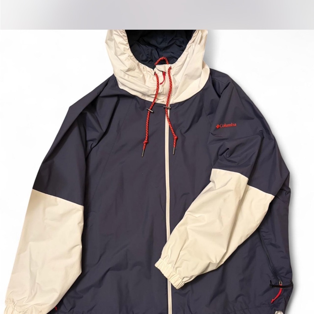 Columbia Men's Blue and Cream Raincoat